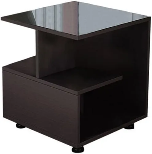 Miniatura 3 de Mesa auxiliar cuadrada de 3 niveles con estantes de almacenamiento, mesa auxiliar moderna para el hogar, sala de estar, dormitorio