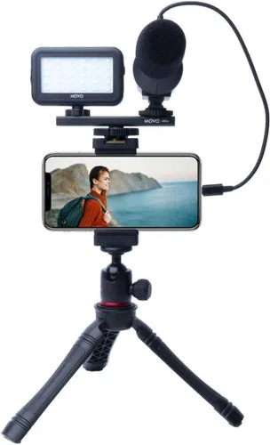 Miniatura 7 de Movo iVlogger - Kit de vlogging compatible con iPhone Android USB tipo C Accesorios para teléfono inteligente: trípode para teléfono, soporte