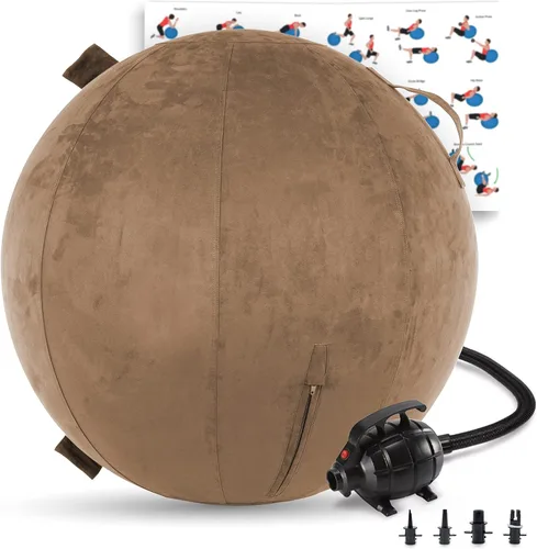 Miniatura 25 de Husband Pillow Exercise Ball, Cover with Pump for Yoga, Pilates, Fitness Balance Stability, Office Ball Chair Seat. Soft & Slip Resistant, Pro Guide