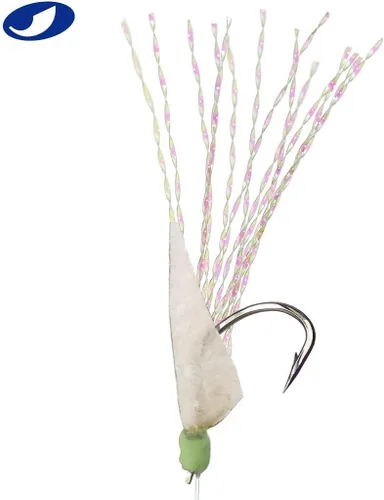 Miniatura 5 de OCEAN CAT 10 paquetes de 6 ganchos/juego de aparejos de pesca Rainbow Lucid Fishskin String Hook Señuelo de pesca de agua salada cebo de agua dulce