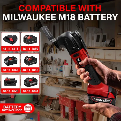 Miniatura 2 de Multiherramientas oscilantes para batería Milwaukee de 18 V, multiherramienta inalámbrica con 6 velocidades variables 8,500-21,000 RPM, 23 piezas