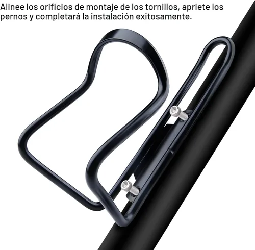 Miniatura 5 de FiveBox - Portabotellas de agua de aleación de aluminio para bicicletas de ciclismo, jaula para botella de agua de bicicleta Negro