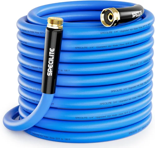 Miniatura 13 de SPECILITE Manguera de agua de jardín caliente/fría de 5 pies x 1 pulgada, -50 ℉ a 190 ℉, resistente, flexible, explosión de 605 psi, ligera, tubo