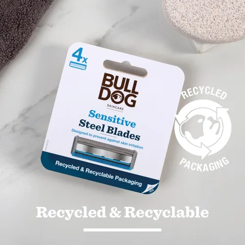 Miniatura 7 de Bulldog Cuidado de la piel - Cuchillas de acero sensibles - Recambios de cuchillas de afeitar para hombre - Contiene 4 cabezales de hoja