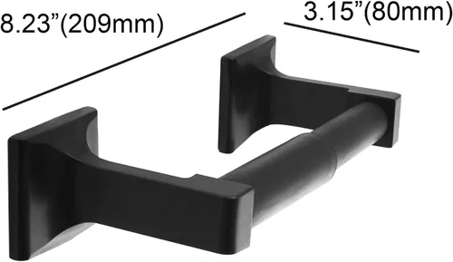 Miniatura 2 de Soporte de papel higiénico negro de SENTO para montaje en pared, soporte de papel higiénico de doble poste, fácil instalación, metal resistente