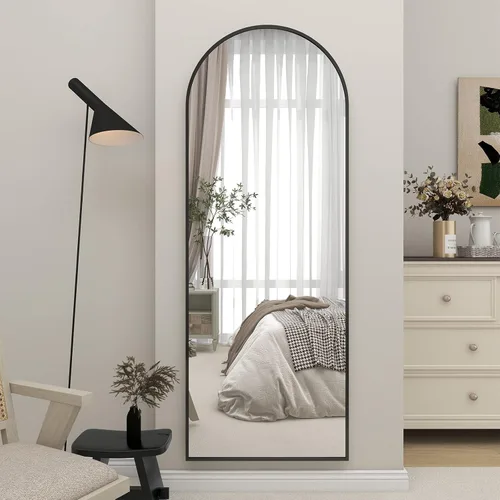 Miniatura 2 de BEAUTYPEAK - Espejo de suelo de arco de 64 x 21 pulgadas, espejo de pared de cuerpo completo para colgar o inclinar, espejo de cuerpo completo