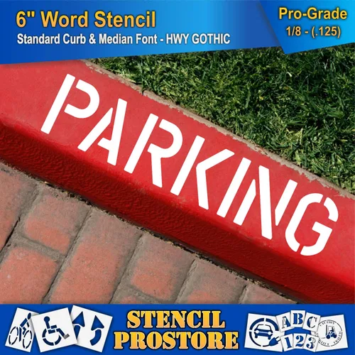 Miniatura 3 de Plantillas para bordillos y medianas, plantilla de estacionamiento de 6 pulgadas, 6 x 29 x 1/8 pulgadas, grado profesional