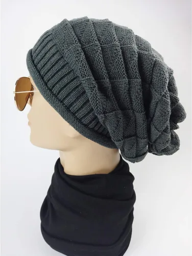 Miniatura 5 de Las mujeres Knit Beanie Baggy Oversize invierno cálido sombrero suave Slouchy Beanie Skully Cap
