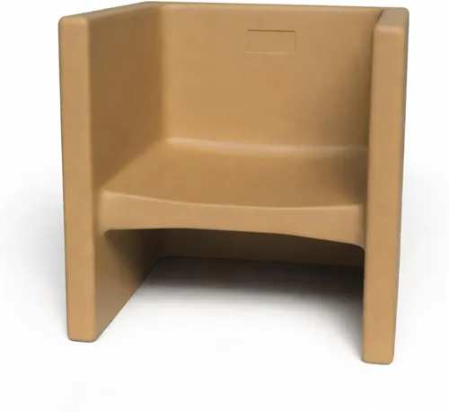 Children's Factory Silla cúbica 3 en 1 para niños, muebles de aula de asientos flexibles, paquete de 1, almendra | Polyethylene Toddler Outdoor