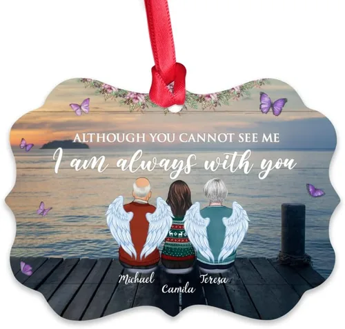 Miniatura 20 de Gossby Adorno conmemorativo de Navidad personalizado – Pérdida de padre estoy siempre contigo (padre, hija) personalizado para decoración de árbol