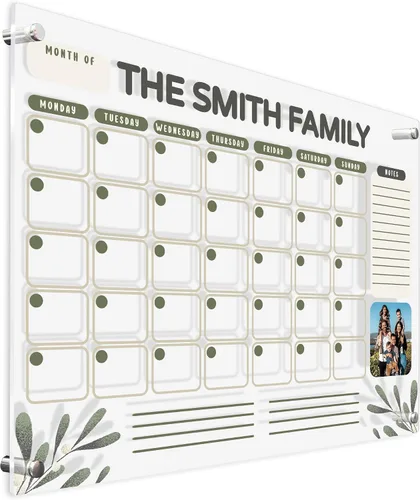 Miniatura 14 de Calendario de pared acrílico personalizado de 16 x 12 pulgadas, calendario acrílico personalizado para pared, calendario mensual personalizado