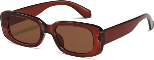 kimorn Lentes de sol rectangulares para mujeres y hombres, modernos, retro, a la moda, gafas de sol vintage de los años 90, protección UV 400, marco