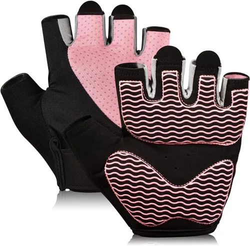 sunnex Guantes de entrenamiento para mujer – Guantes de levantamiento de pesas transpirables con acolchado de silicona antideslizante, guantes de
