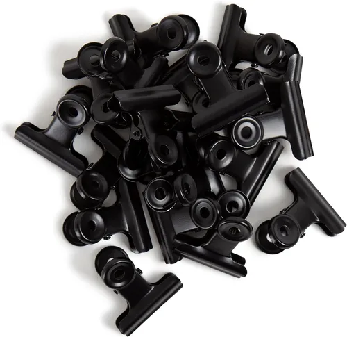 Miniatura 4 de U Brands Clips Bulldog negros, suministros de organización de oficina, 1.25 pulgadas, 20