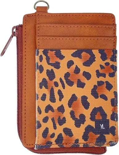 Cartera para tarjetas de crédito para mujer, con bloqueo RFID, delgada, pequeña, minimalista, tarjetero con ventana de identificación