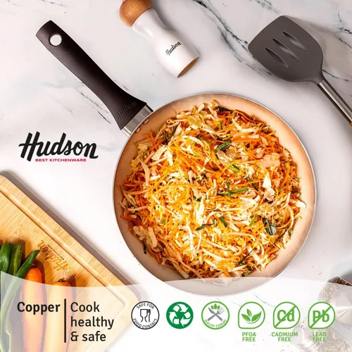 Miniatura 5 de HUDSON Crepe Pan tiene cerámica antiadherente, 8.7, utensilios de cocina, ollas y sartenes, cobre