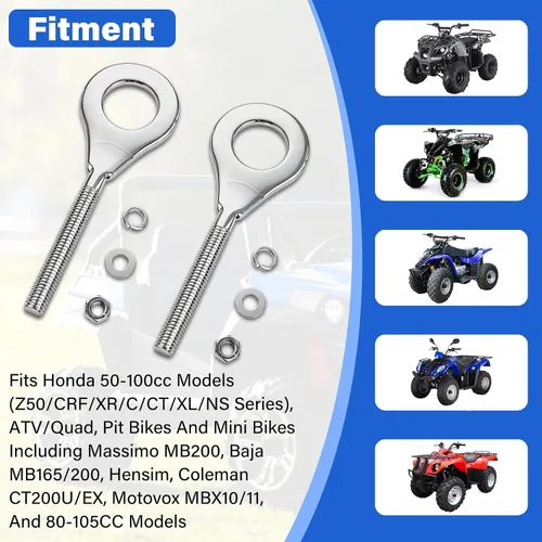 Miniatura 3 de FLYPIG Ajustador de tensor de eje de cadena de 0.59 pulgadas y 0.591 in para Coleman ct200u ct200u-ex Massimo MB200 para 50cc-125cc ATV Pit Dirt