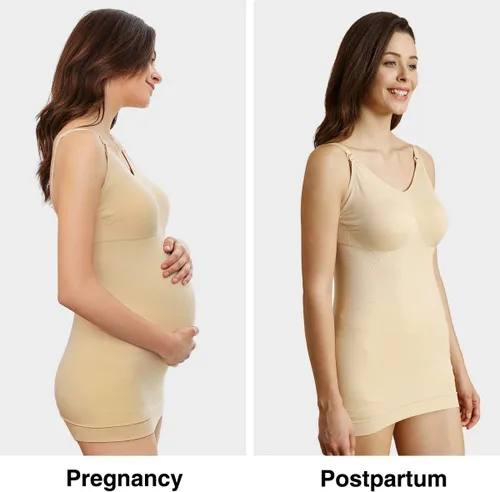 Miniatura 5 de iloveSIA 2Pack Seamless Nursing Cami Tank Top with Build-in Maternity Bra