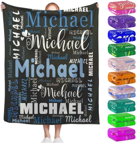 Miniatura 10 de Manta personalizada con nombre para niños, niñas, niños, adultos, hombres y mujeres, mantas personalizadas con nombre, regalos personalizados