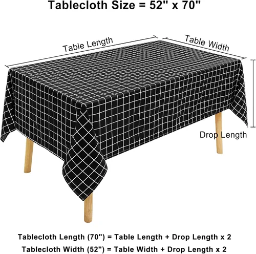 Miniatura 9 de misaya 6 Pack Rectangle Waterproof Fabric Table Cloth, Plaid Stain Resistant Polyester Tablecloth, Washable Cloth Table Cover for Dining Room