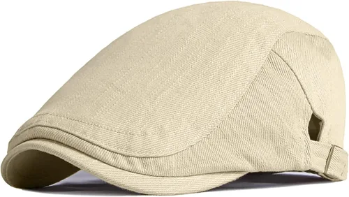 Xinveen Sombreros Newsboy para Hombres Gorra Plana de Algodón Ajustable Transpirable Irlandesa Cabbie Ivy Sombrero de Conducir y Caza