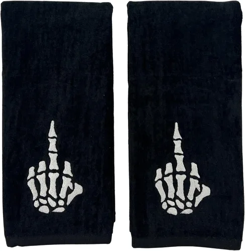 Miniatura 13 de Serafina Home Toallas de mano de baño de Halloween, fantasmas bordados, diseño Boo, juego de 2, color negro, 16 x 25 pulgadas