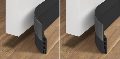 Miniatura 9 de Holikme Burlete para puerta de 41 pulgadas, para debajo de la puerta, bloqueador de corrientes de aire para puertas, tapón de ruido, adhesivo Gris