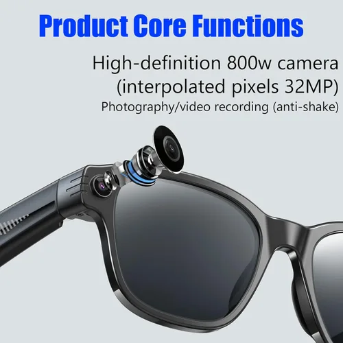 Miniatura 2 de Lentes inteligentes AI con cámara, grabación de video HD 1080P, grabación de video y fotos manos libres, traducción en tiempo real, audio Bluetooth