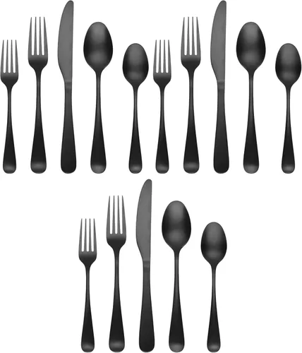 Miniatura 6 de Cambridge Silversmiths Rhiannon Black Satin - Juego de cubiertos de 20 piezas, servicio para 4 Negro