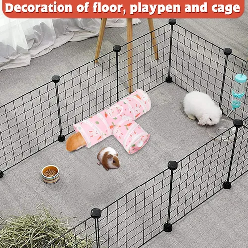 Miniatura 5 de YUEPET Túneles y tubos plegables de conejillo de indias de 5.9 pulgadas, túnel de juego de 3 vías para mascotas, escondite de animales pequeños