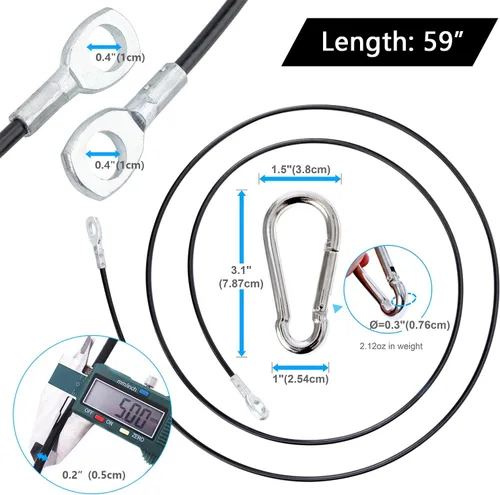 Miniatura 2 de Fitness Pulley Cable, Gym Replacement Cable Heavy Duty Steel Wire Rope Fitness Cable Pulley System Attachments Home Gym Machine Equipment Workout