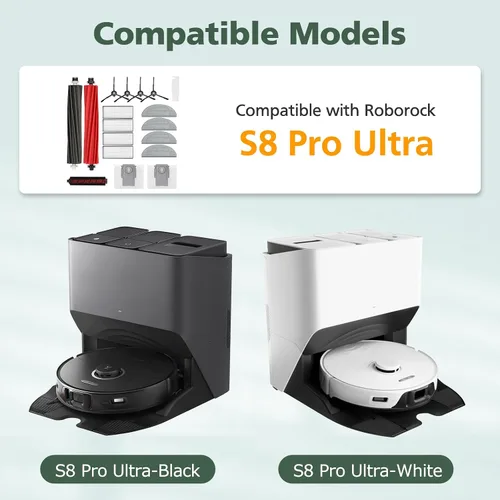 Miniatura 2 de isinlive Kit de accesorios compatible con Roborock S8 Pro Ultra Robot Aspirador, 1 juego de cepillo principal, 1 cepillo rodante, 4 filtros HEPA, 4