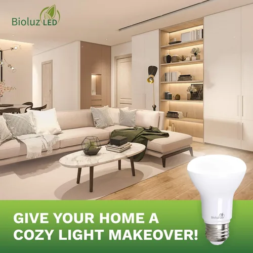 Miniatura 3 de Bioluz LED Bombillas LED BR20, paquete de 10 unidades, 6 W = 50 W, bombilla blanca cálida de 2700 K, 540 lúmenes, 90 CRI, bombillas LED regulables