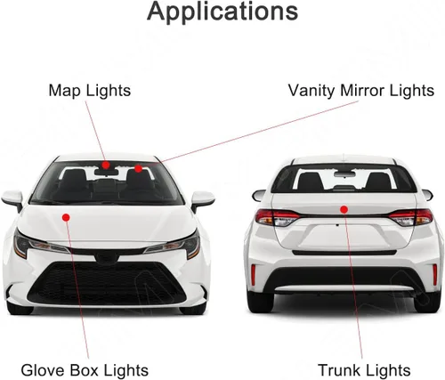 Miniatura 3 de Xpismii Paquete de 8 luces LED blancas para interiores de 6000 K, compatible con Ford Mustang 2015, 2016, 2017, 2018, 2019, 2020, 2021, con diagrama