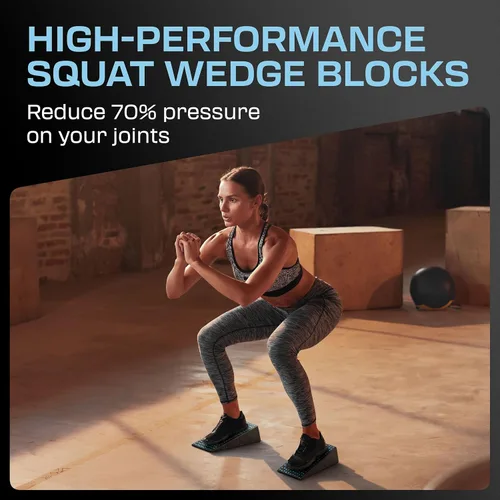 Miniatura 4 de Par de Bloques en Cuña para Sentadillas Flexelent - Bloque en Cuña para Sentadillas con Talón Elevado para Sentadillas Más Profundas, Levantamiento