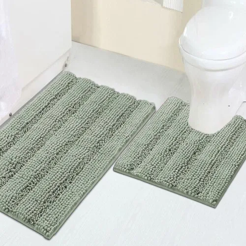 Miniatura 166 de Turquoize Alfombras de Baño de Chenilla Peludas Alfombra de Baño Antideslizante Gruesas Alfombras Peludas para Baño Chenilla Juego de Alfombra