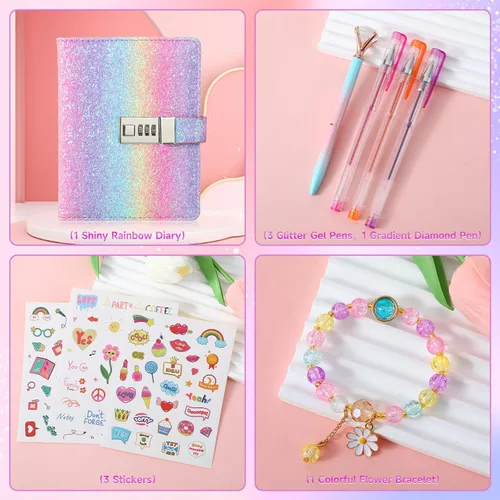 Miniatura 5 de Diario con candado para niñas, diarios con contraseña bloqueada para adolescentes, regalos de diario secreto para niñas de 9, 10, 11, 12 años, juego