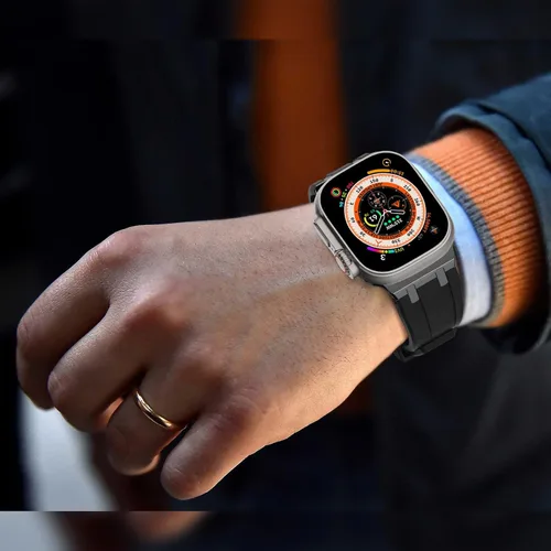 Miniatura 7 de NewWays AP - Correa de lujo para Apple Watch Ultra de 1.929 in 1.811 in 1.772 in 1.732 in 1.654 in 1.614 in 1.575 in 1.496 in para hombres