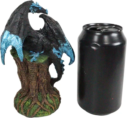 Miniatura 5 de Ebros Blue Midnight Dragon Mother Guarding Huevo translúcido con luz nocturna LED, figura como Calabozos y Dragones, decoración de fantasía