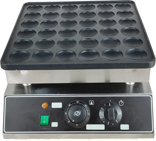 Miniatura 8 de Máquina eléctrica de donas, 12 agujeros, máquina comercial de donas de 110 V, 1500 W, calefacción de doble cara, antiadherente, eléctrica, mini