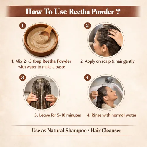 Miniatura 3 de Raslok Soapnut/Aritha/Reetha Powder para el cuidado del cabello Natural Sin conservantes ni aditivos añadidos (8 oz)