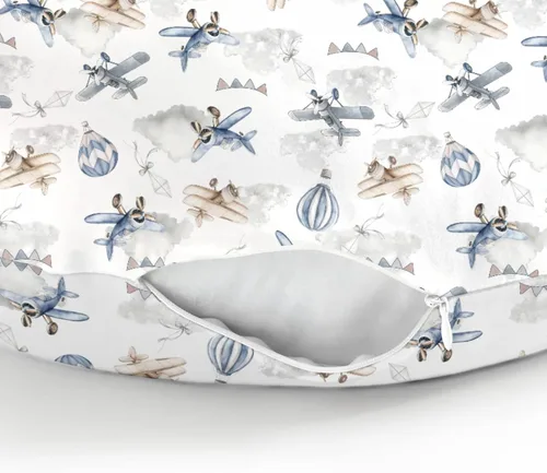 Miniatura 8 de Fundas de almohada de enfermería para niños y niñas, avión, avión, nubes, cielo, para lactancia materna, fundas elásticas suaves para bebés recién
