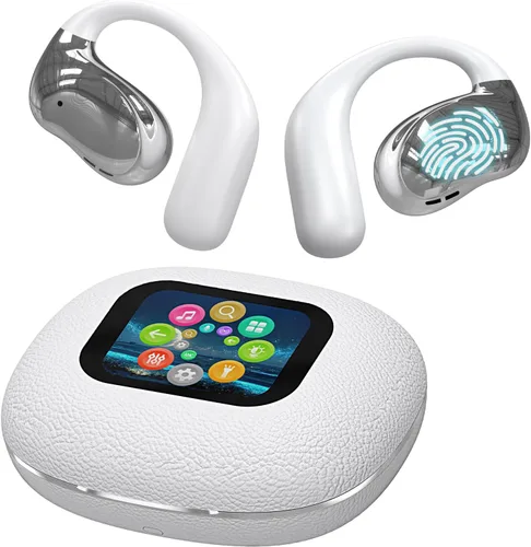 Miniatura 10 de Auriculares de oreja abierta, ultra cómodos, inalámbricos Bluetooth 5.4, auriculares sobre la oreja con pantalla táctil inteligente ganchos