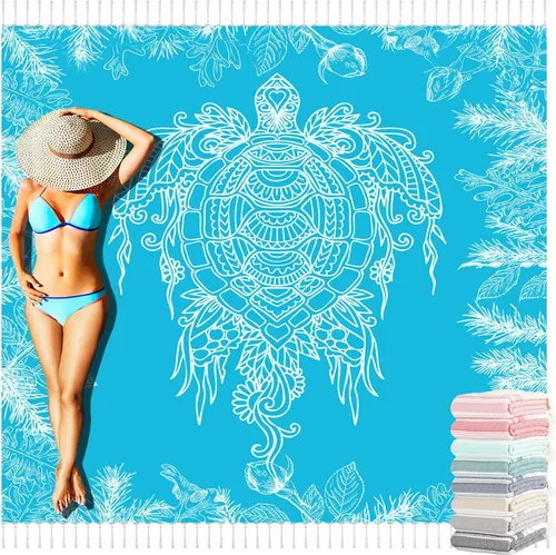 Miniatura 22 de Yongoes Toalla de Playa Turca de Gran Tamaño Manta de Algodón Gigante XL Toallas Resistentes a la Arena Enorme Lino XXL Extra Grande Grandes Mantas