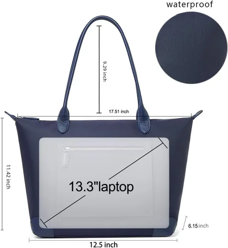 Miniatura 2 de DORIS&JACKY Bolso de mano para mujer, grande, ligero, de cuero, de nailon, para el trabajo, bolso de hombro y bolso de viaje plegable