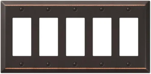 Miniatura 12 de Amerelle Placa de pared, 1 dúplex, acero Bronce envejecido Paquete de 2
