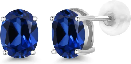 Miniatura 91 de Gem Stone King Aretes de oro de 14 quilates con piedra natal ovalada de 0.315 x 0.236 in Aretes de oro para mujer