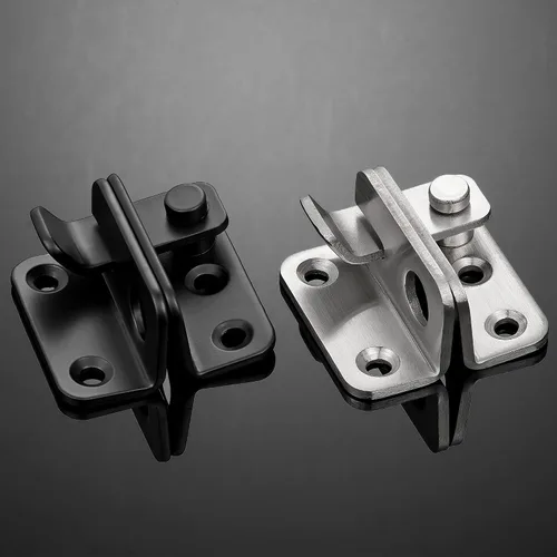 Miniatura 6 de INIRET Paquete de 2 pestillos abatibles, 1.81 x 1.77 pulgadas, acero inoxidable de níquel cepillado grueso, resistente, cerrojo para puerta