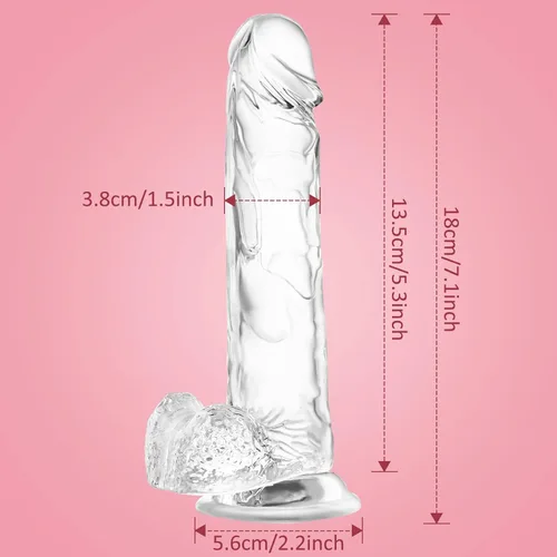 Miniatura 4 de 7.1 Consolador realista de silicona transparente con ventosa para el sexo, material de seguridad humana, adecuado para mujeres/hombres/gay, juguetes