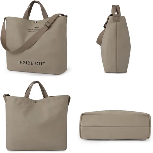 Miniatura 4 de Huwzder Bolso de hombro de lona grande para mujer, bolso de trabajo casual, bolso cruzado con asa superior, bolso cruzado